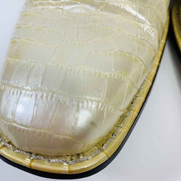 Expressions by RC Mens Retro Faux Alligator Croc Skin Dress Shoes Sz 10.5 Pearl main image 9